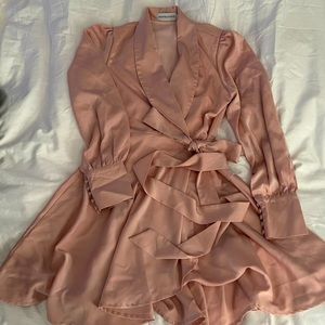 Satin light pink dress